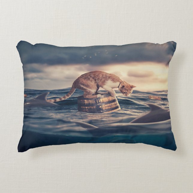 Cat Nap Dream or Nightmare Decorative Cushion (Front)