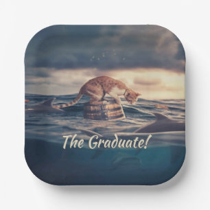Cat Nap Dream or Nightmare Graduation Paper Plate