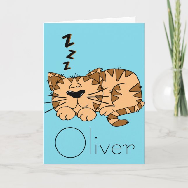 Cat Nap Kitty Greeting Card (Front)