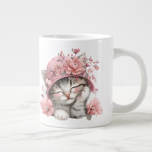 Cat Nap Large Coffee Mug (Right)