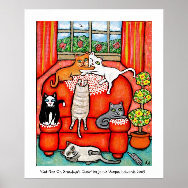 Cat Nap On Grandma's Chair Poster (Front)