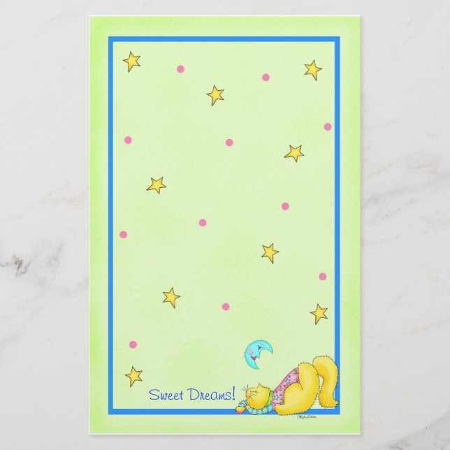 Cat Nap Stationery "Sweet Dreams" (Front)