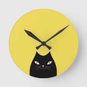 Cat Nap Time Round Clock