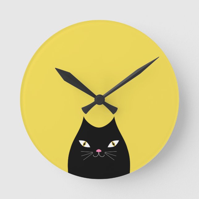 Cat Nap Time Round Clock (Front)