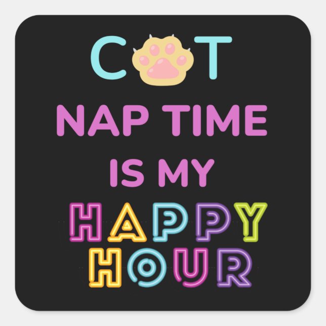 CAT NAp TIME Square Sticker (Front)