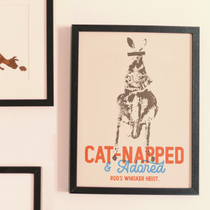 Cat-Napped Funny Cat Pun Kangaroo Weirdcore Poster