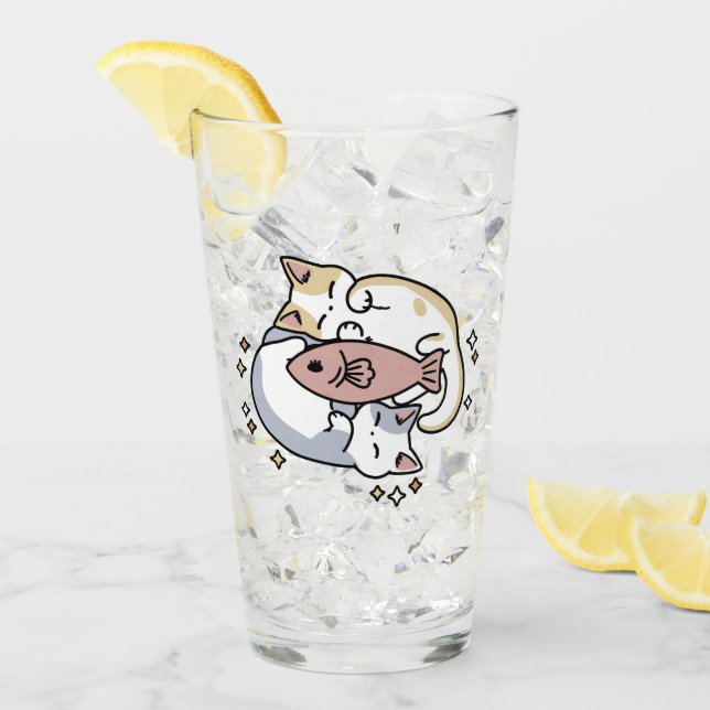 Cat-Napping Is My Self-Care Cute Cat Quote Glass (Front Ice)