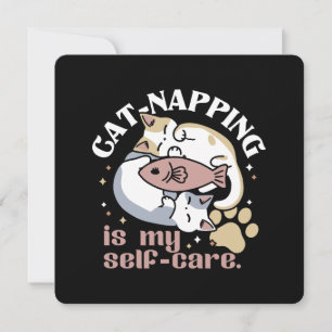 Cat-Napping Is My Self-Care Cute Cat Quote Holiday Card