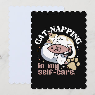 Cat-Napping Is My Self-Care Cute Cat Quote Holiday Card