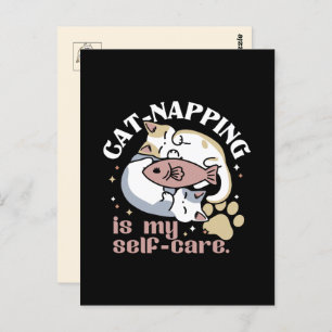 Cat-Napping Is My Self-Care Cute Cat Quote Postcard