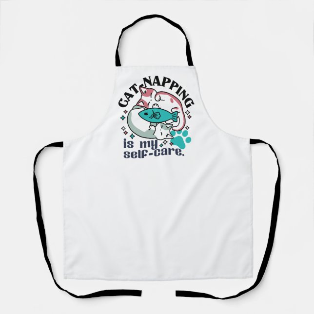 Cat-Napping Is My Self-Care: Cute Sleepy Cats Apron (Front)