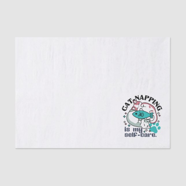 Cat-Napping Is My Self-Care: Cute Sleepy Cats Tissue Paper (Front)