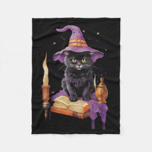 Cat Nation Witch Halloween Black Cat Wicca Fleece Blanket