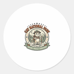 Cat National Park Cat National Park Poster Cat Vin Classic Round Sticker