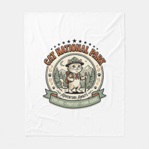 Cat National Park Cat National Park Poster Cat Vin Fleece Blanket