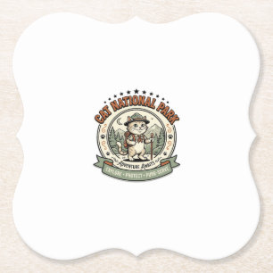 Cat National Park Cat National Park Poster Cat Vin Paper Coaster