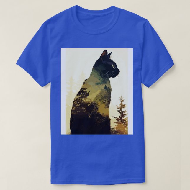 Cat Nature Abstract Art T-Shirt (Design Front)