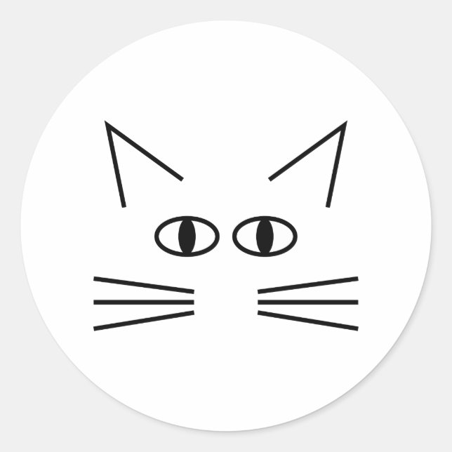 Cat neb contour classic round sticker (Front)