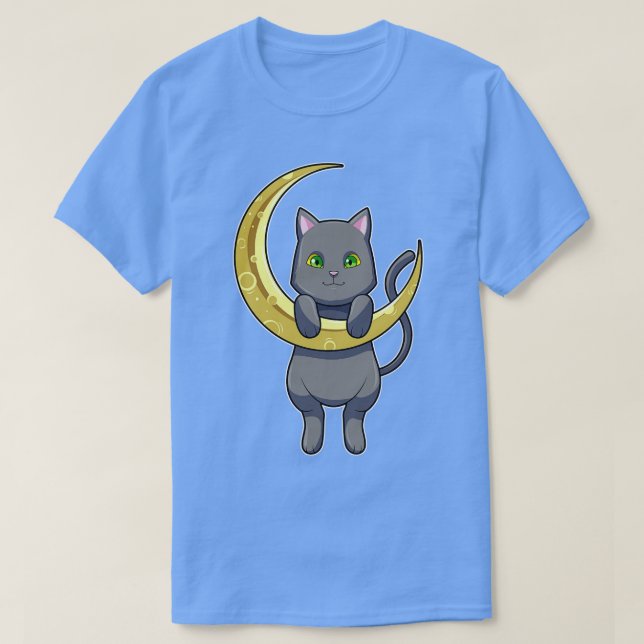 Cat Night Moon 1 T-Shirt (Design Front)