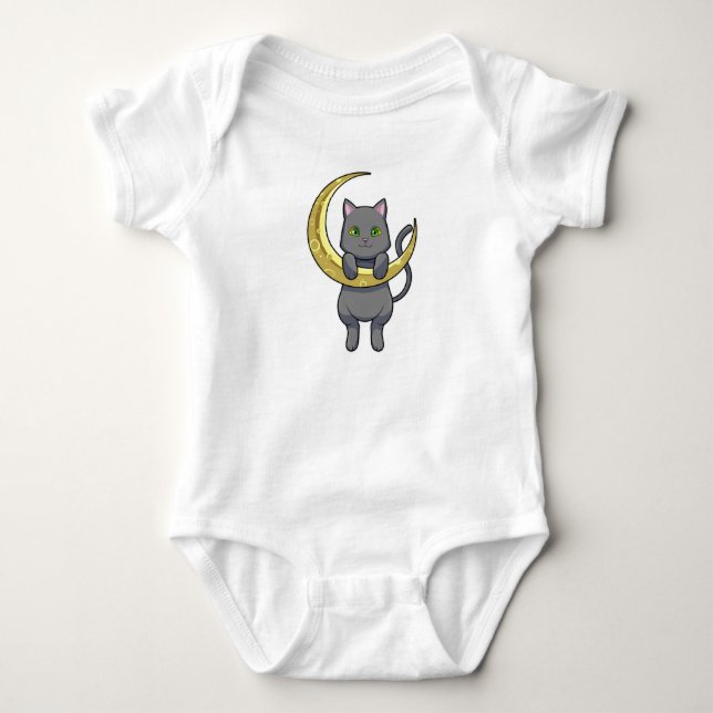 Cat Night Moon Baby Bodysuit (Front)