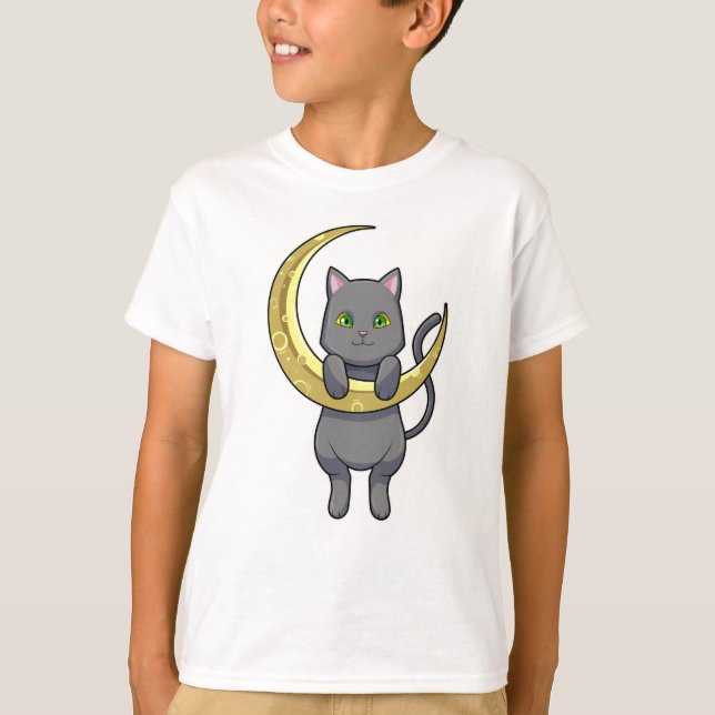 Cat Night Moon T-Shirt (Front)