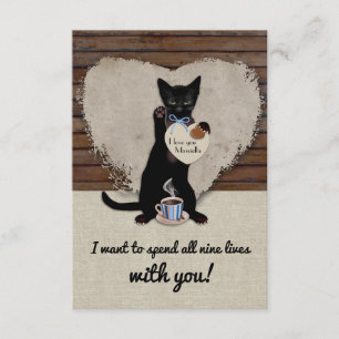 Cat Nine Lives Personalised Valentine Card