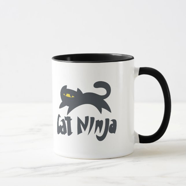 Cat ninja - Choose background colour Mug (Right)