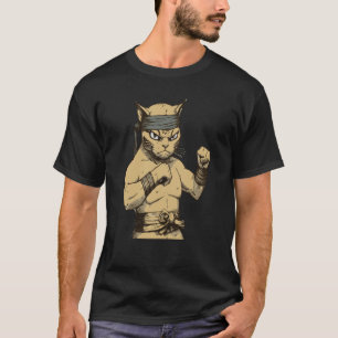 Cat Ninja Fighter Cat Practice Karate T-Shirt