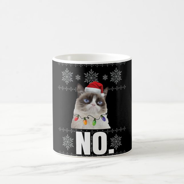 Cat No Grumpy Xmas Cats No Ugly Christmas Gifts Coffee Mug (Center)