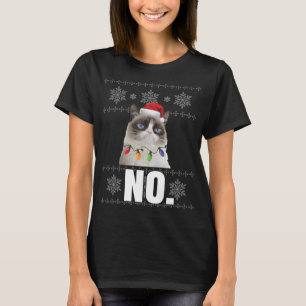 Cat No Grumpy Xmas Cats No Ugly Christmas Gifts T-Shirt