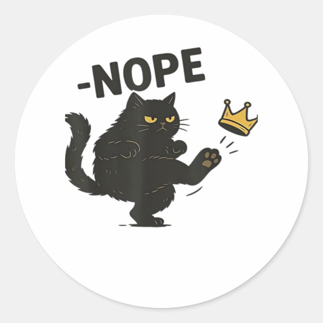 Cat No Kings In America  Classic Round Sticker (Front)