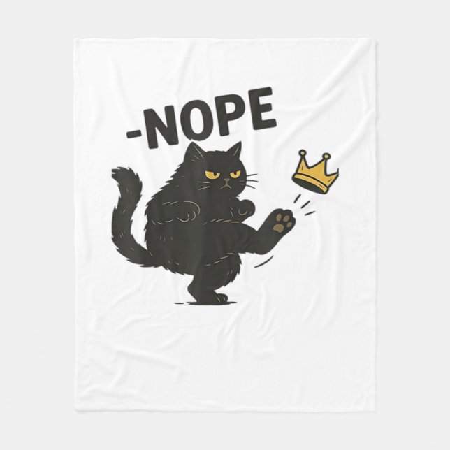Cat No Kings In America  Fleece Blanket (Front)