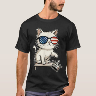 Cat No Kings in America Funny Political T-Shirt