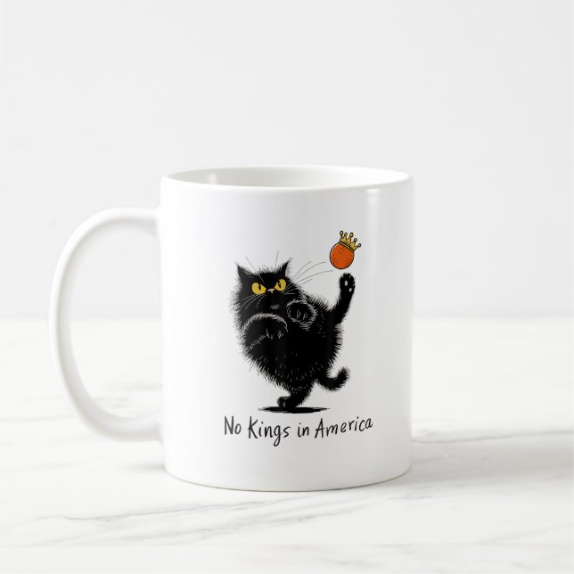 Cat No Kings In America We The People Political Coffee Mug (Left)