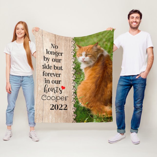Cat No Longer By Our Side But Forever In Our Heart Fleece Blanket (In Situ)