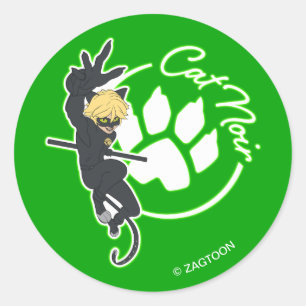 Cat Noir Badge Classic Round Sticker