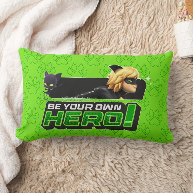 Cat Noir | Be Your Own Hero Lumbar Cushion (Blanket)