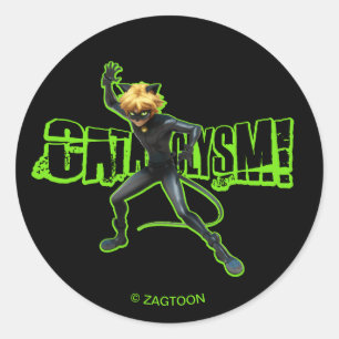 Cat Noir Cataclysm Classic Round Sticker