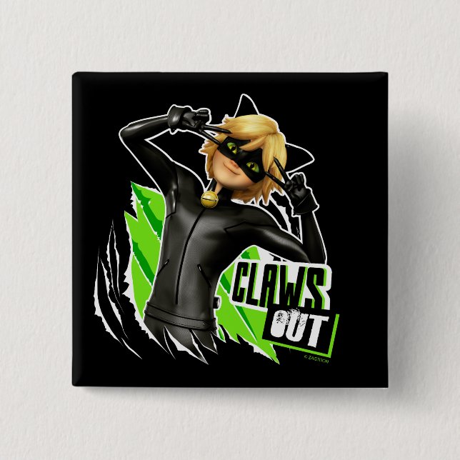 Cat Noir | Claws Out Graphic 15 Cm Square Badge (Front)