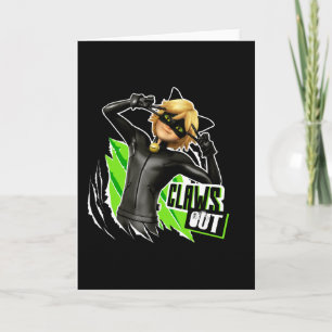 Cat Noir   Claws Out Graphic Card