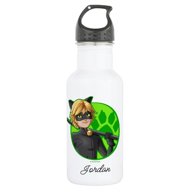 Cat Noir Green Badge 532 Ml Water Bottle (Front)