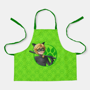 Cat Noir Green Badge Apron