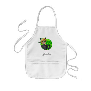 Cat Noir Green Badge Kids Apron