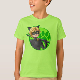 Cat Noir Green Badge T-Shirt
