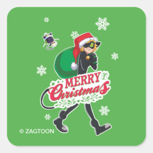 Cat Noir   Merry Christmas Square Sticker