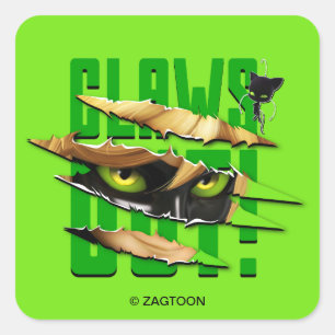 Cat Noir & Plagg   Claws Out Square Sticker
