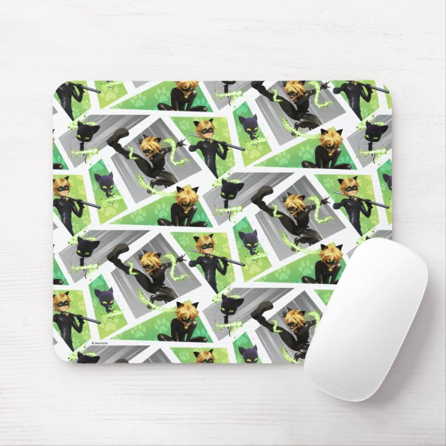 Cat Noir & Plagg Pattern Mouse Mat (With Mouse)