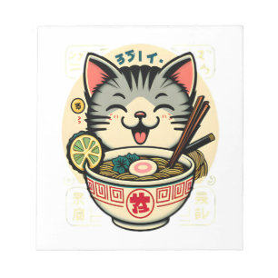 Cat Noodle Japanese Anime ga Kawaii Cat Notepad