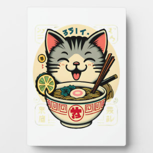 Cat Noodle Japanese Anime ga Kawaii Cat Plaque