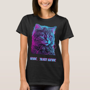 Cat nope just nope retrowave ragdoll listening mus T-Shirt